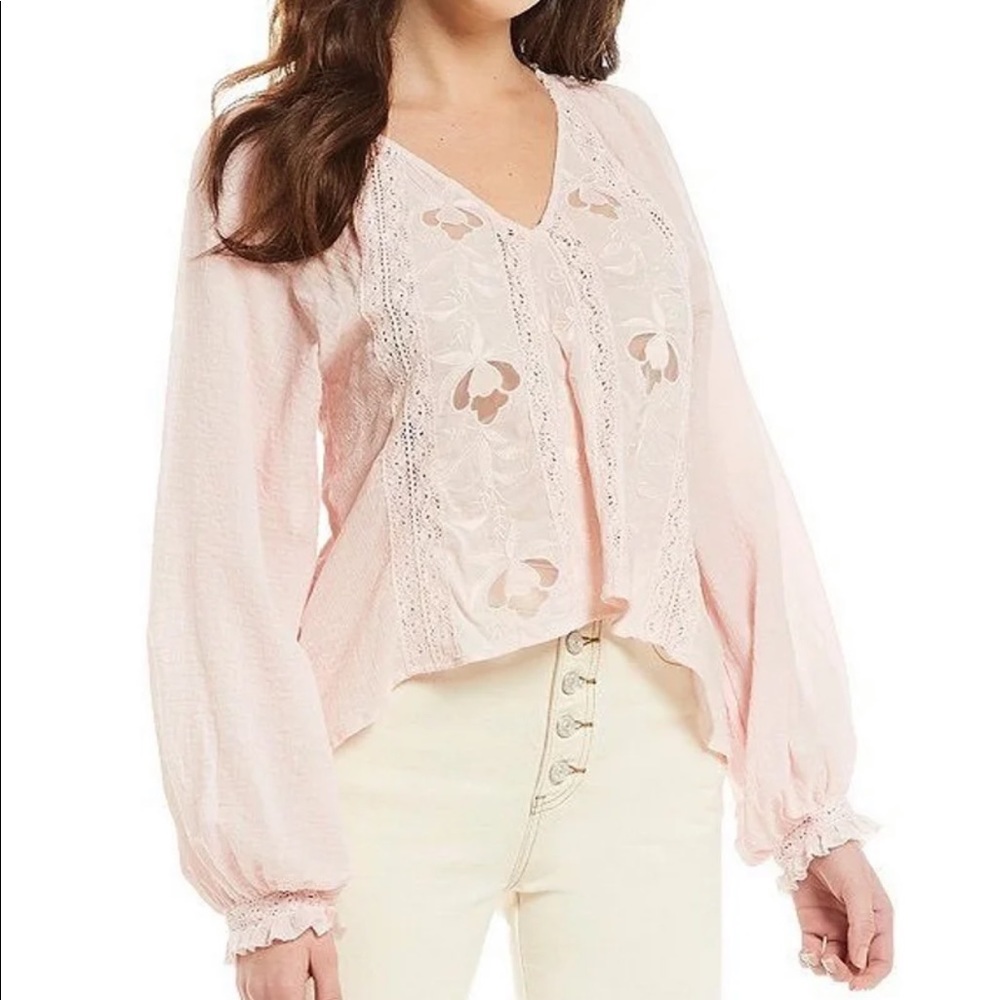 New free people sivan embroidered blouse
